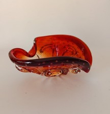 ♥ POSACENERE COPPA IN VETRO DI MURANO BULLICANTE VINTAGE CUORE POLI SEGUSO ERA