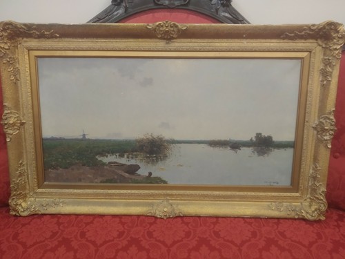 Quadro antico olio tela - olio,
