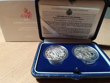 ARGENTO PROOF.  SAN MARINO - 2003 DITTICO 5 - 10 EURO OLIMPIADI DI ATENE