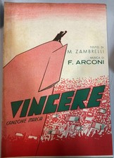vincere canzone marcia spartito 1940 zambrelli m. 