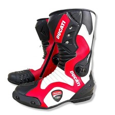 DUCATI Uomo Stivali in Pelle da Moto MOTOGP Stivali da Motociclista in Pelle