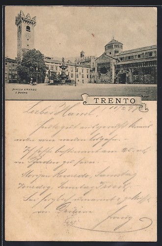 Cartolina trento piazza - cartolina,