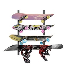 Skateboard Rack Wall Mount – Skateboard Wall Hanger, Snowboard Display Wall M...