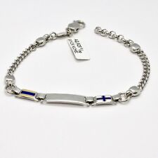 BRACCIALE IN ARGENTO 925 RODIATO CON BANDIERE NAUTICHE SMALTATE MADE IN ITALY