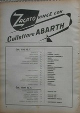 ZAGATO VINCE CON COLLETTORE ABARTH 1952 PUBBLICITA ADVERTISING WERBUNG 