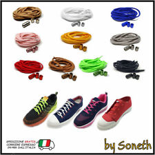 LACCI ELASTICI COLORATI PER SCARPE SNEACKERS CON FIBBIA CHIUSURA CAPSULA METALLO
