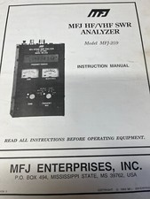 Mfj 259 vhf swr - 259, hf/vhf