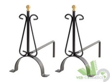 COPPIA 2 ALARI FERRO BATTUTO