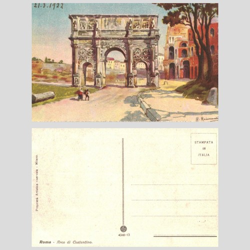 Vintage postcard rome arco - vintage,