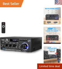 Amplificatore Home Audio Versatile 300W con Funzionalità Radio Bluetooth, USB e FM