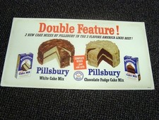 Circa 1960 Pillsbury Cake Mix Trolley Sign