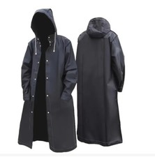 Giacca antipioggia impermeabile lunga con cappuccio 