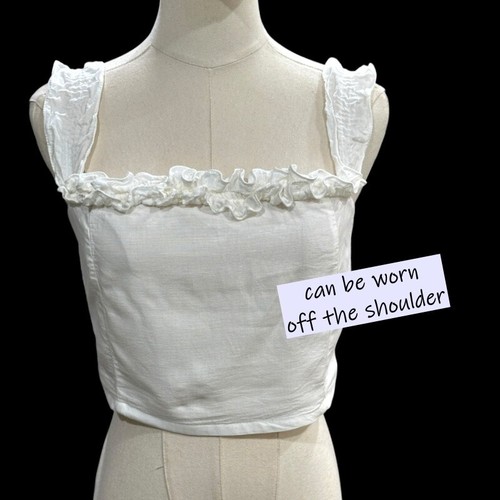Top corsetto pizzo misto - , lino