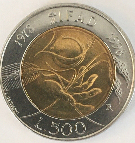Moneta 500 lire - ifad, ventennio