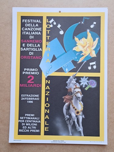 Locandina lotteria sanremo - lotteria, di