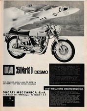 PUBBLICITA' 1969  DUCATI 350 MARK 3 DESMO CARATTERISTICHE DISTRIBUZIONE