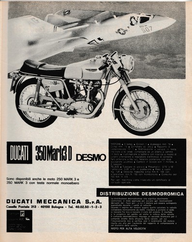 Pubblicita 1969 ducati 350 - ,