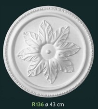 Rosone in gesso bianco per decorazione soffitto diametro 43 cm - R136 - Rosoni