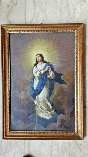 Quadro olio madonna di - di,