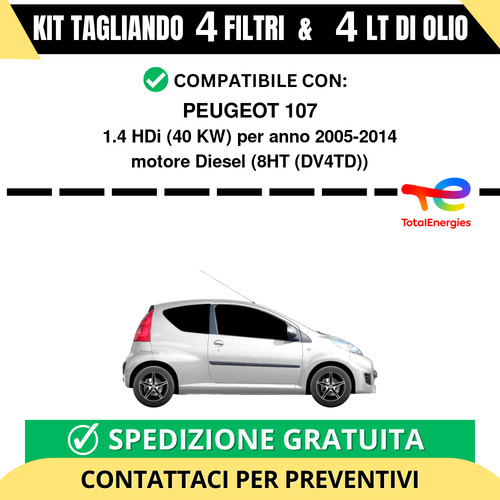 Tagliando per peugeot 107 4 - 107, 1.4