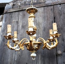 ♥ ANTICO LAMPADARIO  LEGNO
