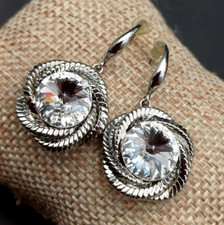 ORECCHINI PENDENTI CON GRANDE CRISTALLO