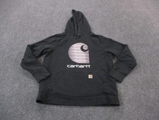 Carhartt Felpa con Cappuccio Donna L 12 14 Nero Pullover Relaxed Rain Defender