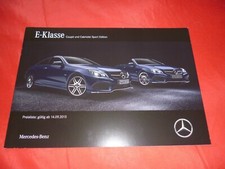 MERCEDES A207 C207 Classe E Coupè Cabriolet "Sport Edition" depliant del 2015