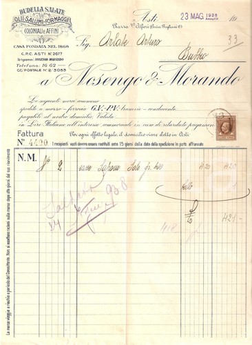 1938 asti ditta nosenga - nosenga, e