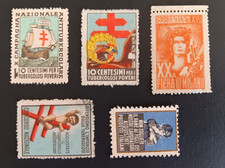 ITALIA - LOTTO DI 5 FRANCOBOLLI ERINNOFILI CHIUDI LETTERA USATI