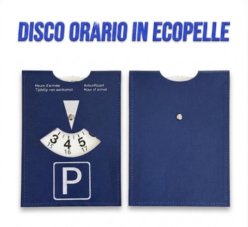 Disco orario auto ecopelle - ecopelle, blu
