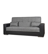 DIVANO LETTO "PADOVA" 3 POSTI NERO E GRIGIO, 230X93X97 CM