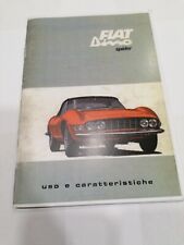 fiat dino spider libretto manuale libro uso manutenzione opuscolo book brochure