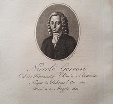 Ritratto Ortolani 1818: Niccolò Gervasi Celebre Farmacista Chimico e Botanico