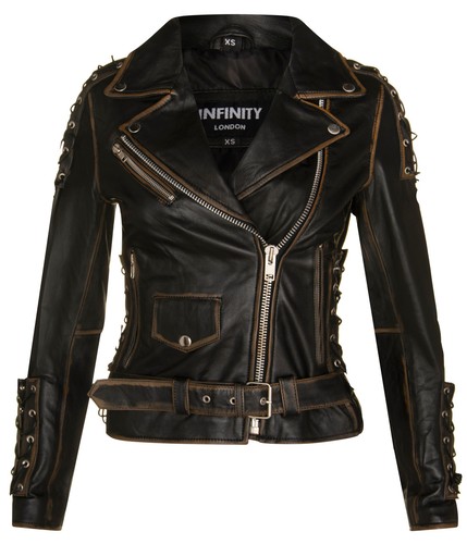 Giacca biker pelle nera - biker,