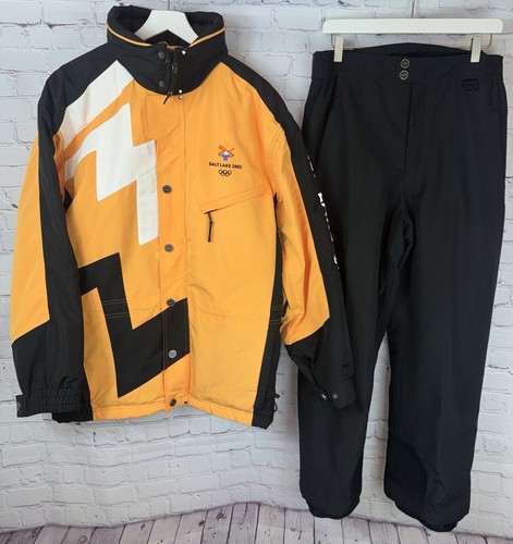 Pantaloni giacca sci giallo