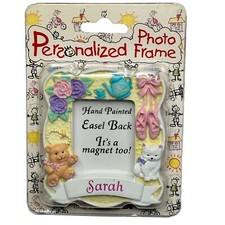 STRAVINA CORNICE PORTAFOTO PERSONALIZZATA "SARAH" CALAMITA DIPINTA A MANO RETRO 2,5"X3"