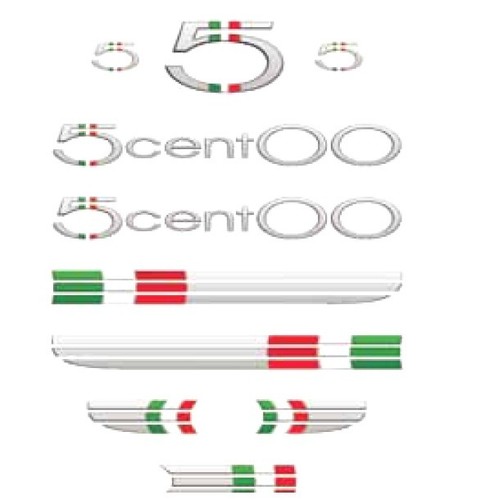Kit adesivi tricolore fiat 500 - kit,