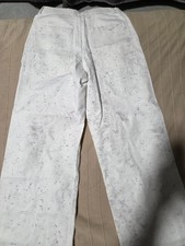 Pantaloni bianco Zara con puntini/ strisce grigie