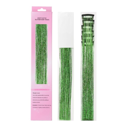 6pcs clip hair tinsel - clip,