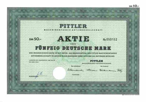 Pittler maschinenfabrik - pittler, ag