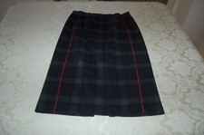 1970 Seventy  - Gonna donna, Quadri Tartan Blu verde, misto lana, tg 44, usata