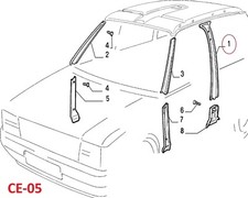 7536709 RIVESTIMENTO INTERNO MONTANTE CENTRALE NERO SX FIAT UNO MK2 89- TURBO 5P
