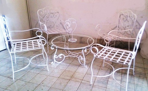 Tavolo tondo basso 4 sedie - tavolo,