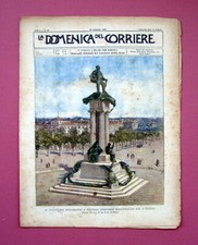 La Domenica del Corriere 1899 Monumento Vittorio Emanuele Bersaglieri ciclisti