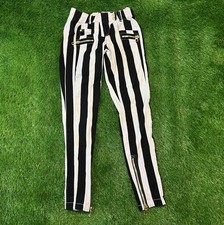 Pantaloni Balmain x H&M a righe biker skinny con cerniera bianco/nero - taglia US 4 EUR 34