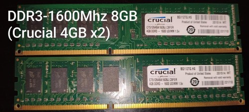 Crucial ddr3 1600mhz 8gb kit - ddr3,
