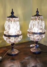 COPPIA LAMPADE  ABAT-JOUR VINTAGE CON CRISTALLI  STILE IMPERO