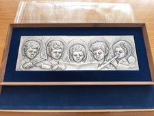Quadro in argento 925 Angeli musici cornice in velluto Blu firma Ottaviani