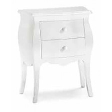 Comodino 2 cassetti bombato